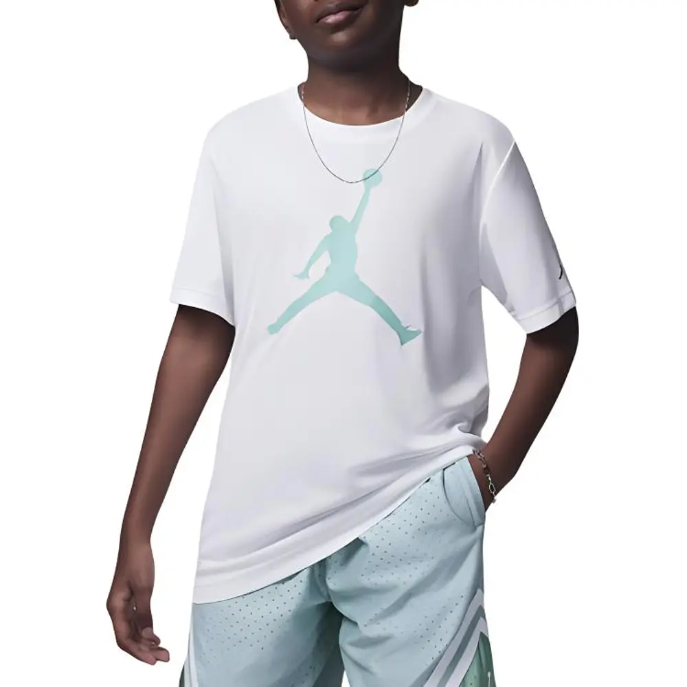 

Футболка Jordan белая/восходящий изумрудно-зеленый для детей 3-7 лет