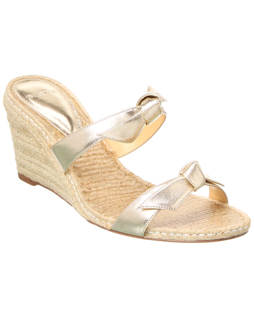 Александр Бирман Кларита Плетеные кожаные босоножки на платформе Alexandre Birman, золотой