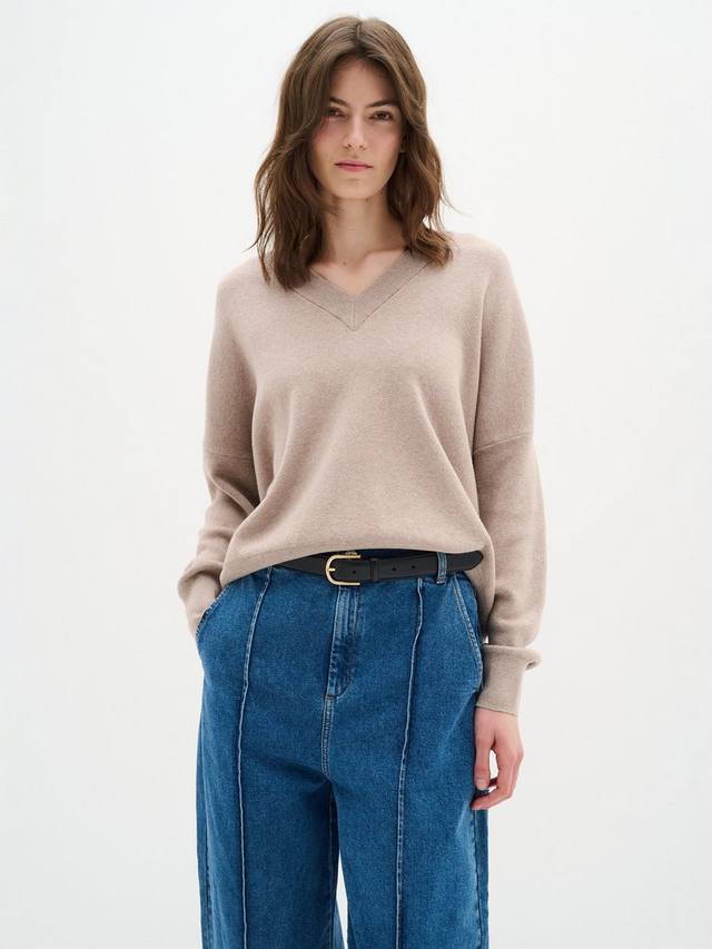 

Хлопковый джемпер foster с v-образным вырезом InWear, цвет Sandy Grey