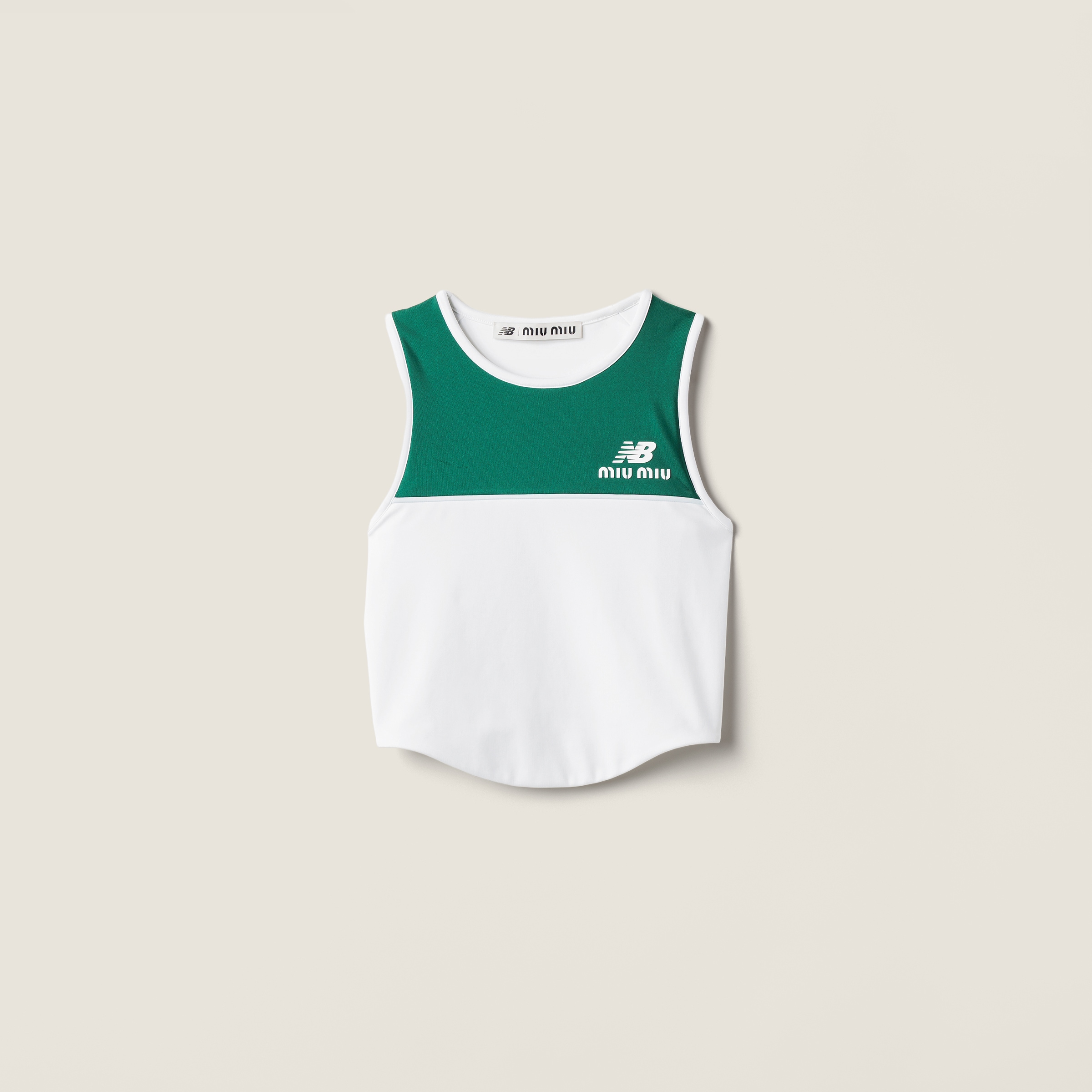 

Топ из эластичного технического джерси MIU MIU, зеленый