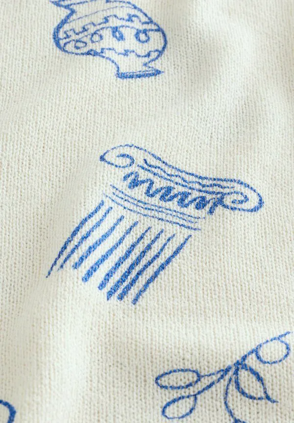 Блузка приталенного кроя свободного кроя Next, White/Blue Vase Print — фото 3