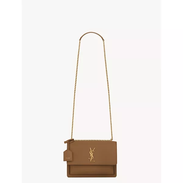

Сумка через плечо Sunset среднего размера из гладкой кожи. Saint Laurent, коричневый