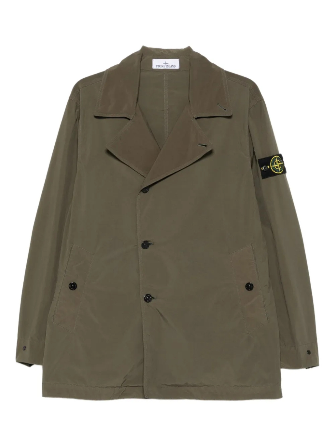 

Двубортное пальто Stone Island, зеленый