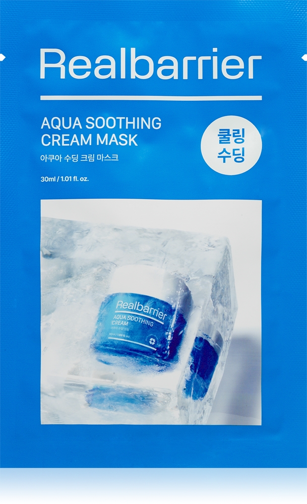 

Успокаивающая кремовая маска Aqua, увлажняющая текстильная маска для лица Real Barrier, 30 мл