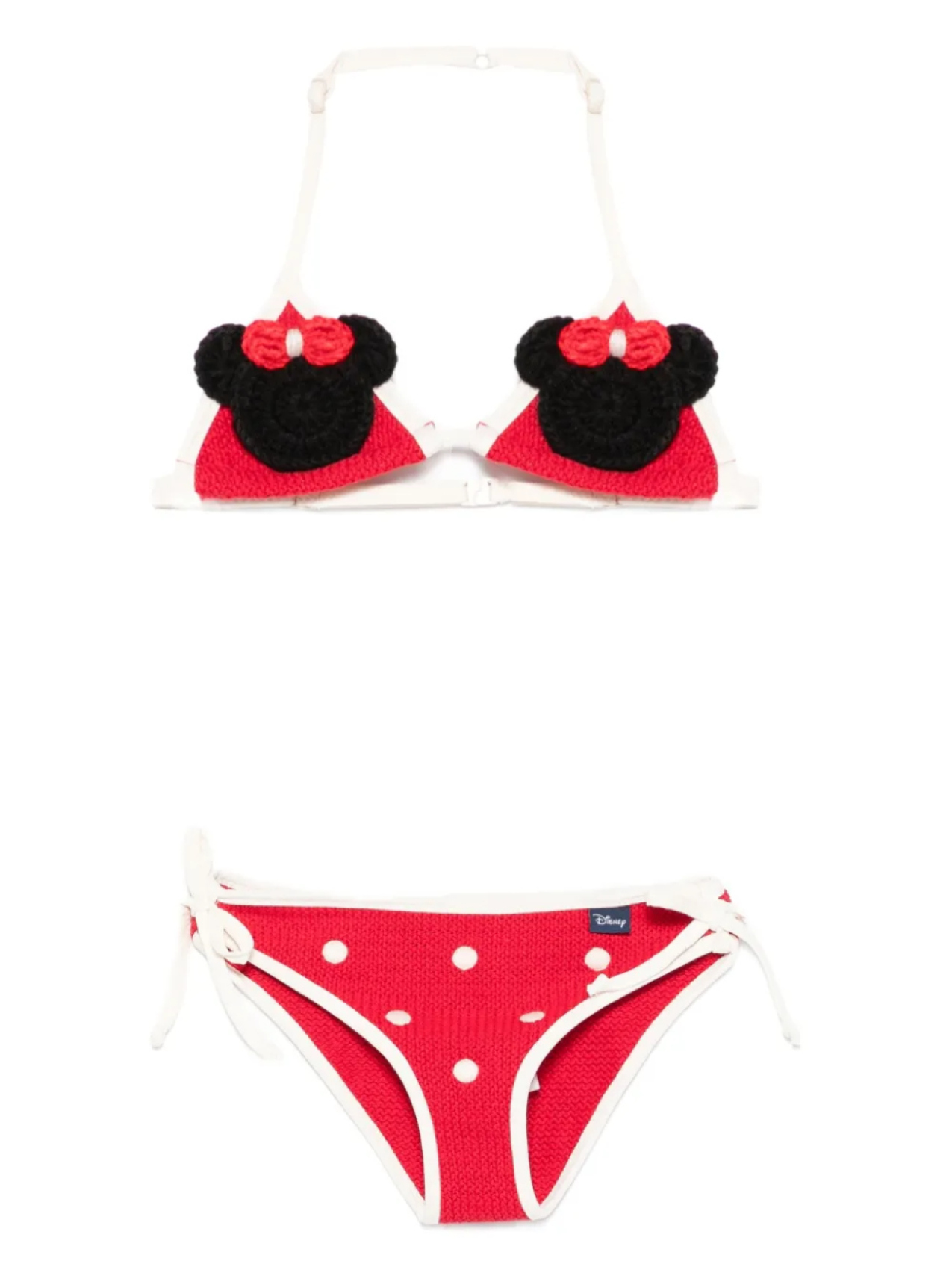 

MC2 Saint Barth Kids бикини в горошек с нашивкой Минни, красный