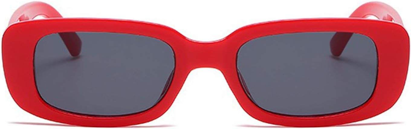 

Прямоугольные солнцезащитные очки для женщин, модные, стильные, в стиле Y2k, узкие, ретро, ​​квадратные солнцезащитные очки для женщин и мужчин, крутые, милые VOLZIOTUS, Red