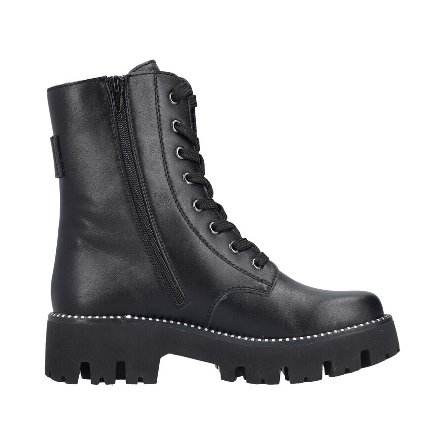 Женские ботинки Rieker Lace-Up высокие с декоративными бусинами, черный — фото 3