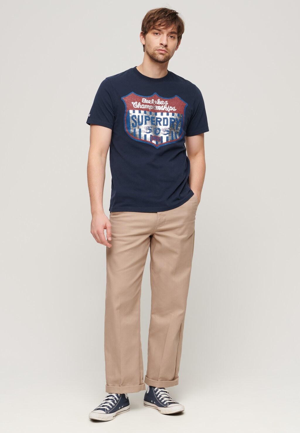 

Принт на футболке GASOLINE WORKWEAR Superdry, синий