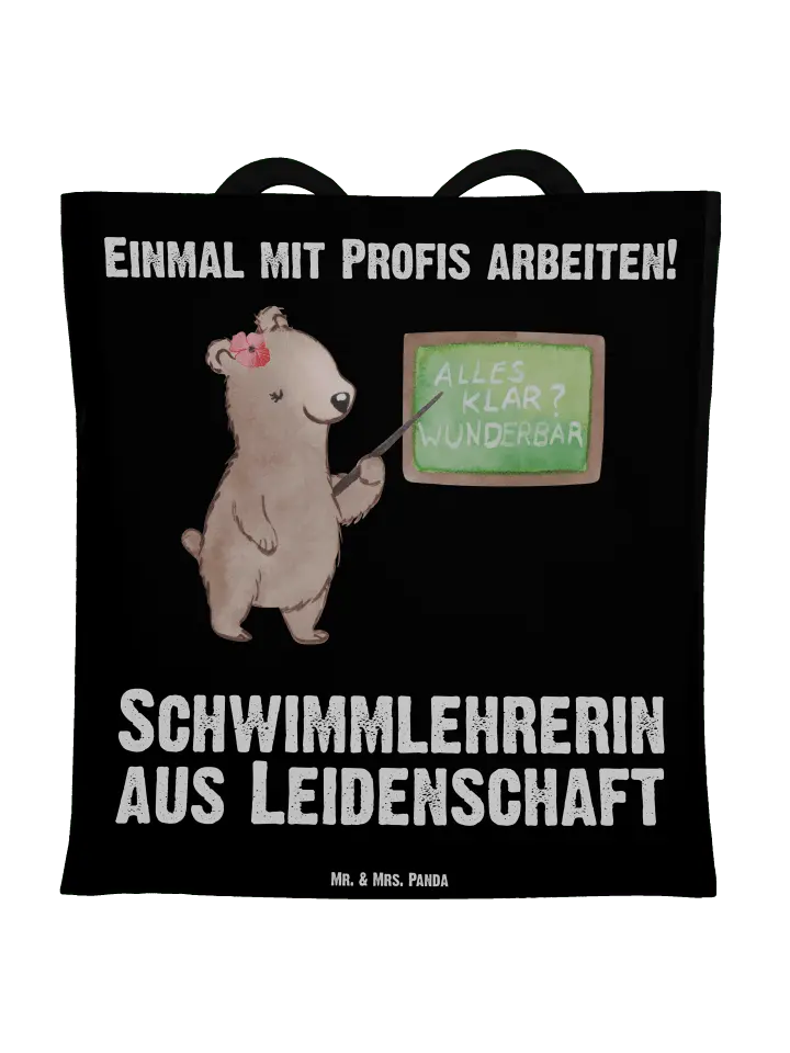 

Сумка для переноски Mr & Mrs Panda Schwimmlehrerin Leidenschaft, черный