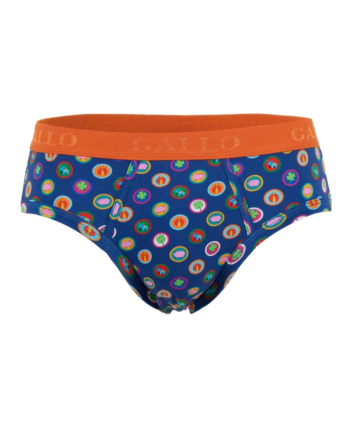 

Мужские боксерские трусы из синего хлопка с узором, приносящим удачу. Gallo, мультиколор