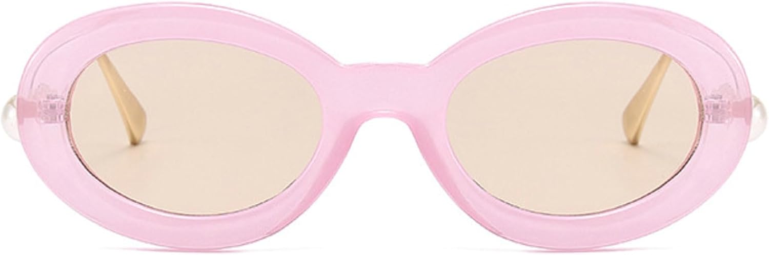 

Ретро-солнцезащитные очки овальной формы для женщин, модная металлическая оправа, дизайнерские солнцезащитные очки с жемчужной отделкой и защитой от УФ-излучения mincl, C2