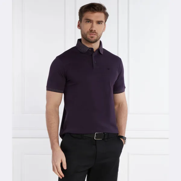 Рубашка поло стандартного кроя Emporio Armani, фиолетовый — фото 2