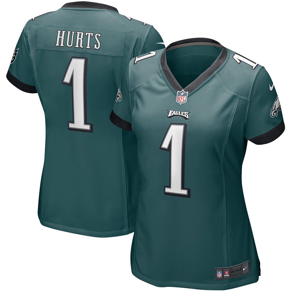 

Женская футболка команды Nike Jalen Hurts Midnight Green Philadelphia Eagles Team Game, цвет Eag Green