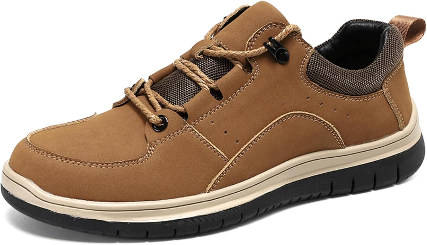 

Мужские оксфорды из натуральной кожи с толстой подошвой, на шнуровке, с массивным каблуком, круглым носком, противоскользящие, для делового и повседневного стиля, удобные, элегантные, офисная обувь Aokisx, светло-коричневый