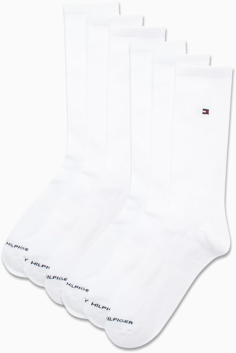 Мужские носки Tommy Hilfiger Crew Socks - 6 пар носков Performance Cushion Comfort Crew Socks - дышащие спортивные носки для мужчин (7-12), White — фото 3