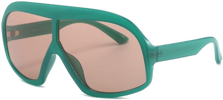 

Большие панк-солнцезащитные очки для женщин и мужчин, роскошные защитные очки-щитки, винтажные солнцезащитные очки для активного отдыха, защита от УФ-излучения UV400 TKKTLLT, Green-lightbrown