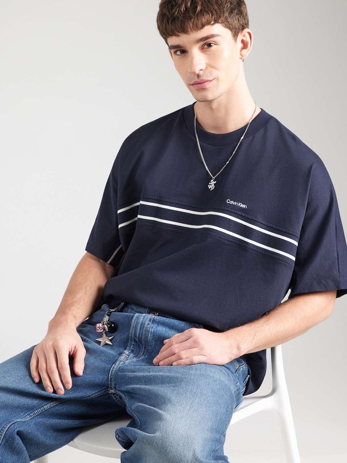 Calvin Klein Футболка в морском синем цвете — фото 3