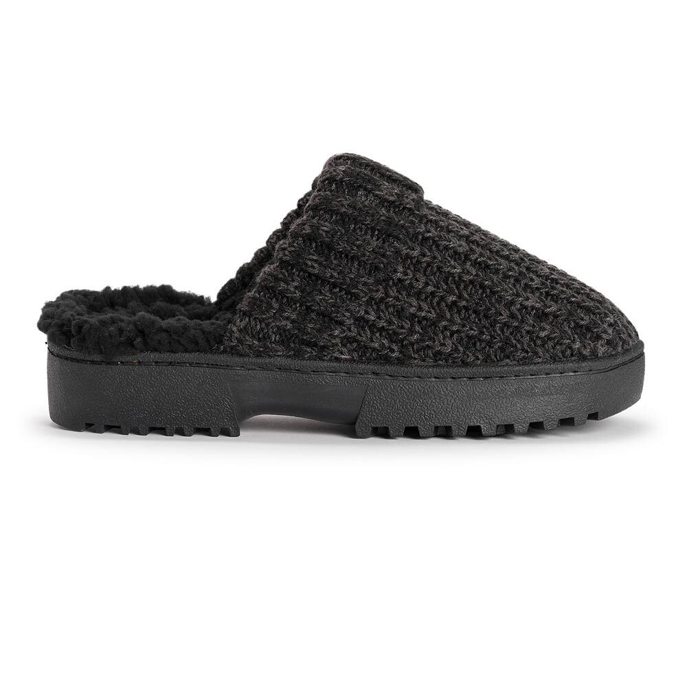Женские тапочки-сабо из искусственного меха MUK LUKS Minette, цвет Black Fairisle — фото 2
