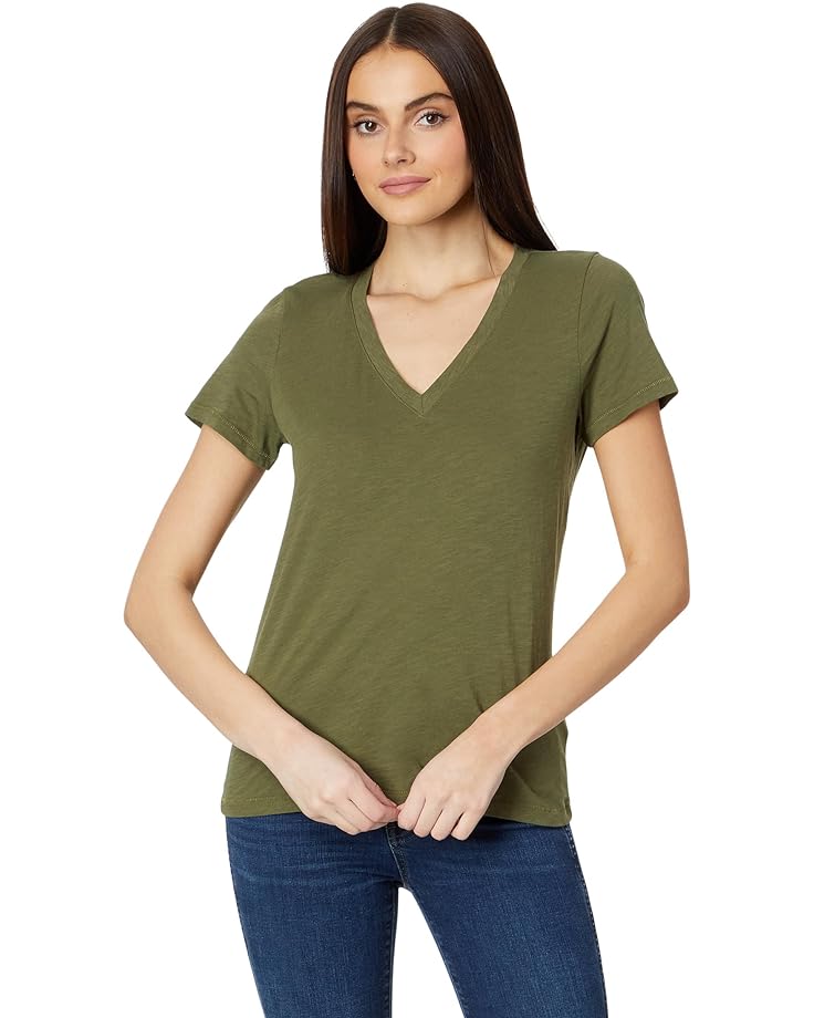 

Футболка Madewell Whisper Cotton V-Neck, цвет Desert Olive