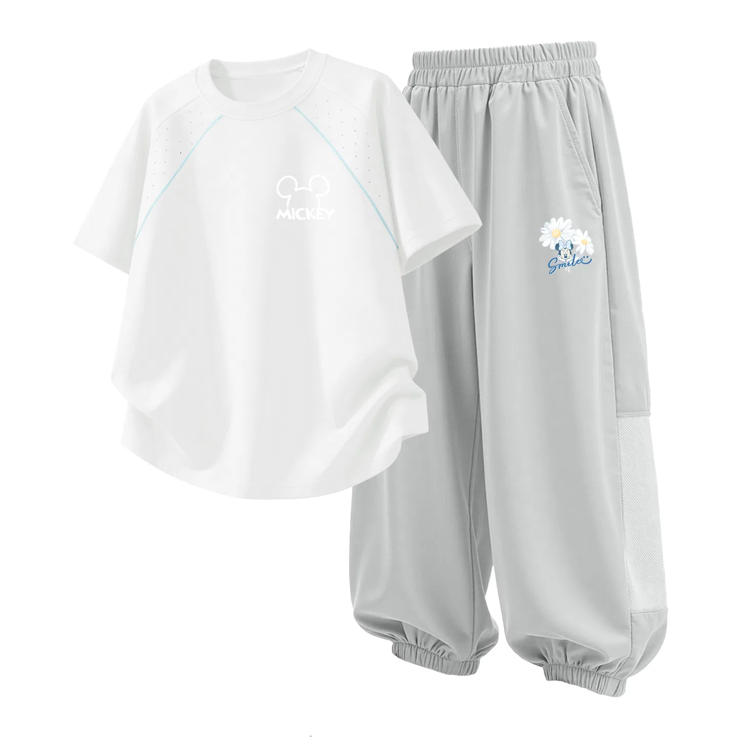 Детский спортивный костюм Casual Sportswear 2 Piece Set Disney, Thick Board Di Line K White+Di Mei Flower K Misty Mountain Gray