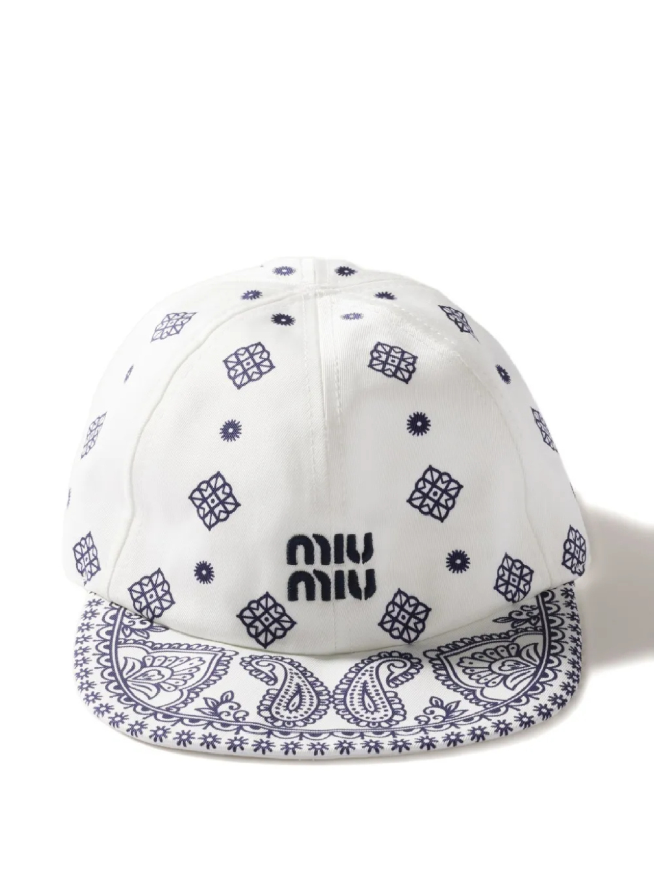 

Бейсболка Miu Miu с принтом пейсли, белый