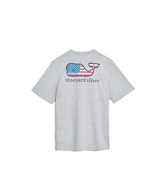 Футболка с принтом кита Flag Whale Vineyard Vines Kids, Grey Heather — фото 2
