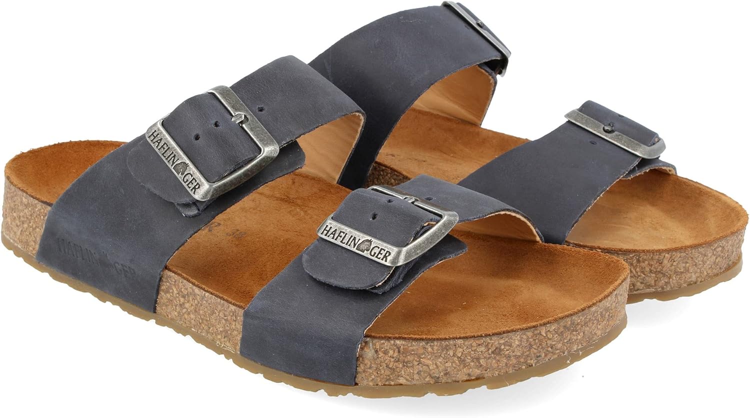 

HAFLINGER Andrea Elegant кожаные сандалии с резиновой подошвой и корковой латексной стелькой Unisex, Country Marine 1722