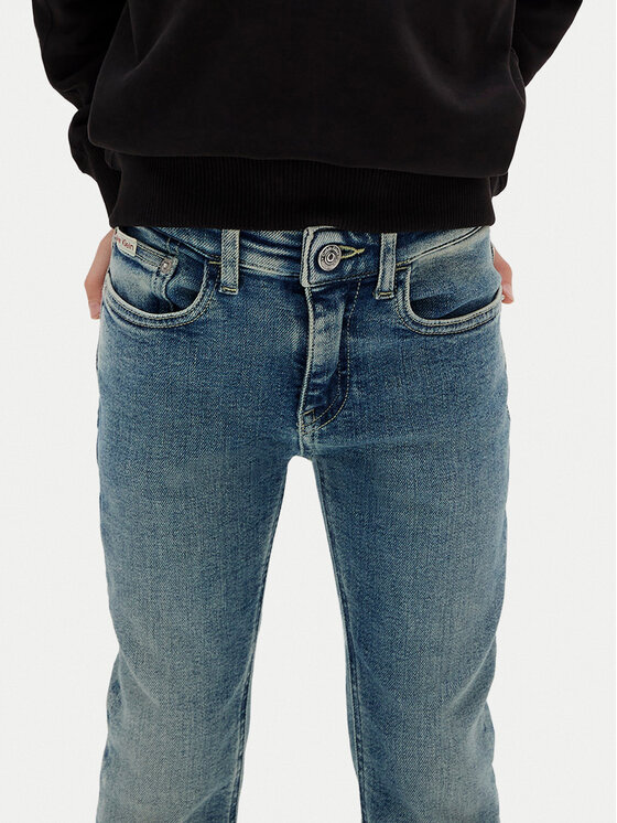 Облегающие джинсы IB0IB02189 D Calvin Klein Jeans, синий — фото 4