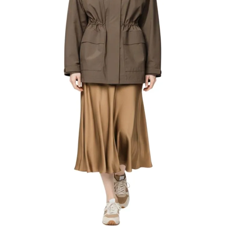 Clare Waight Keller C Collection SS26 Повседневная длинная юбка Women's UNIQLO, темно-бежевый