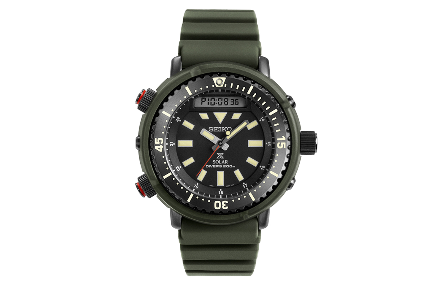 

SEIKO Часы Prospe Solar Quartz Movement Silicone Strap Watch Men's Watch Black Dial