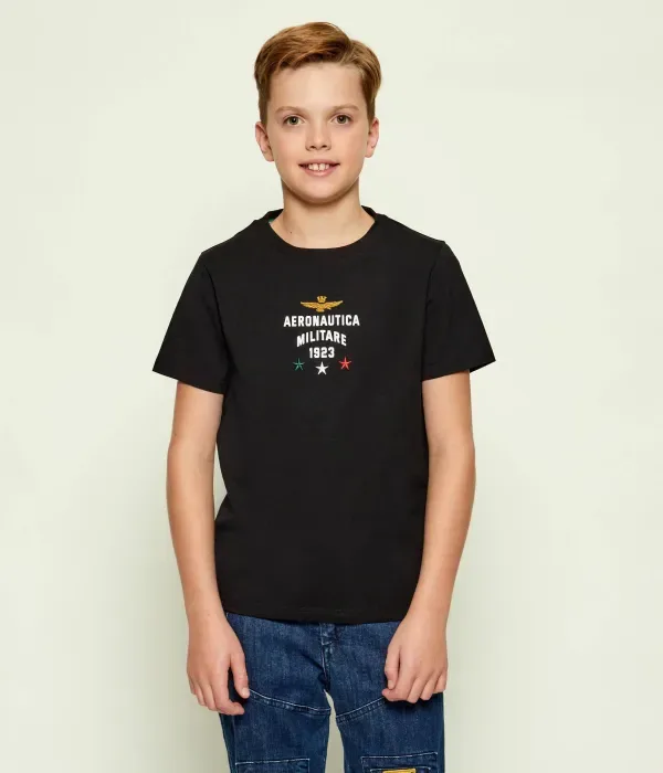 Футболка regular fit Aeronautica Militare, черный