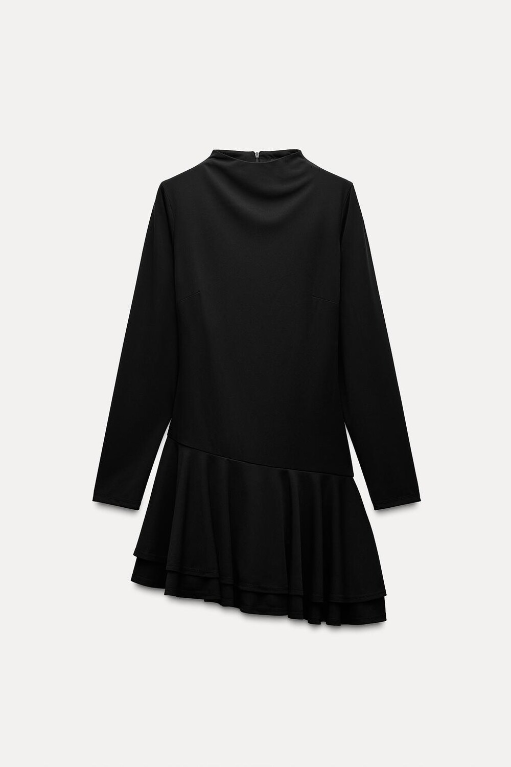 

Платье-комбинезон с оборками ZARA, черный