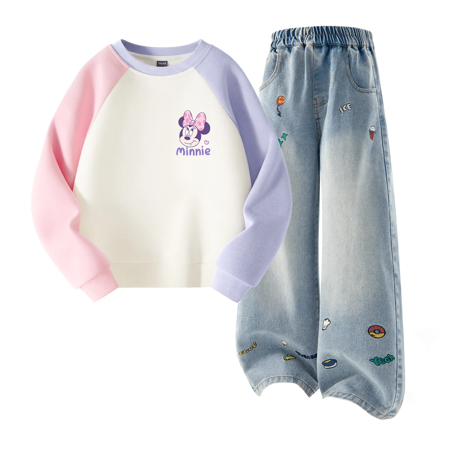 Детский спортивный комплект Casual Disney, Di Donut Pink Purple+Solid Color Denim Blue — фото 4
