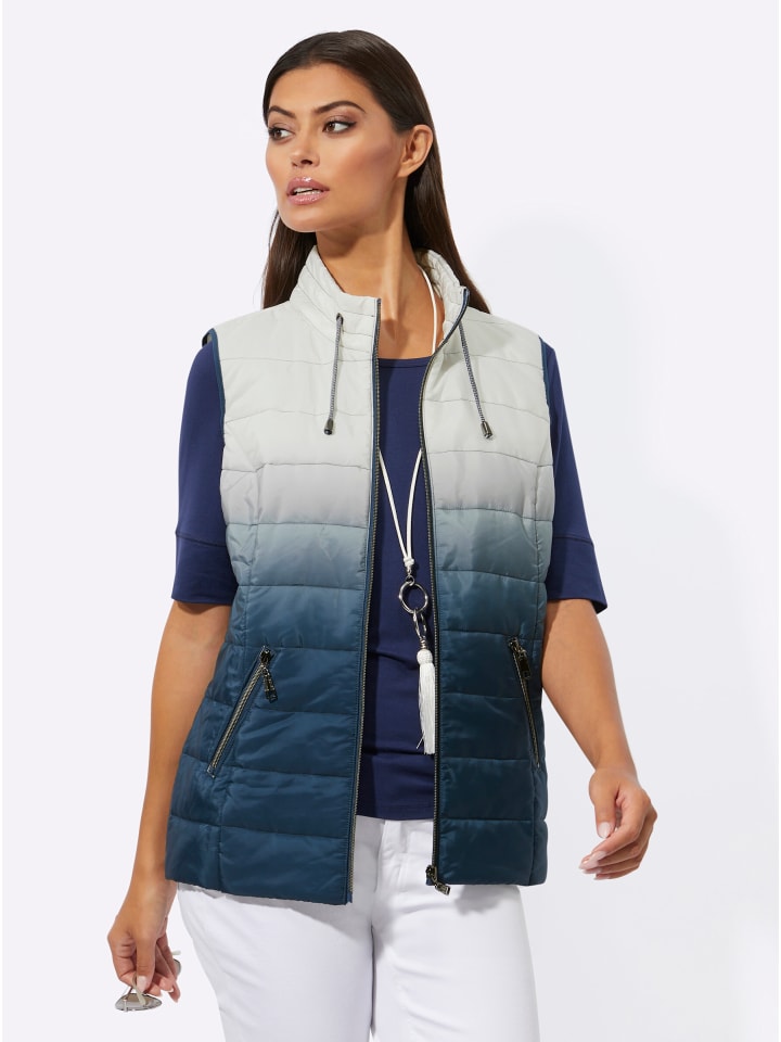 

Creation L Стеганый жилет цвета экрю и темно-синего оттенка
