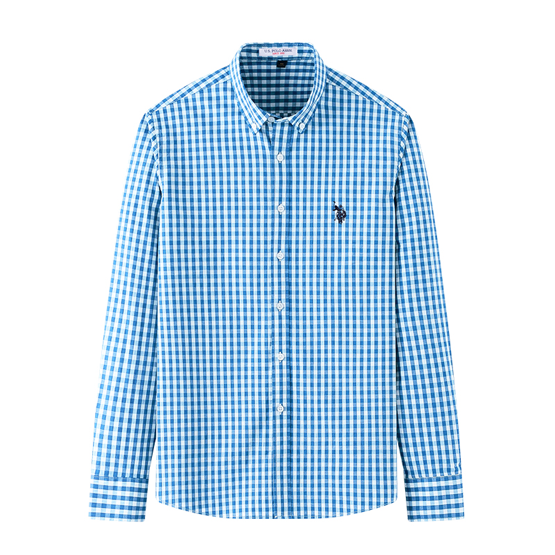 

Рубашки мужские с заостренным воротником, умеренные другие U.S. POLO ASSN., светло синий plaid