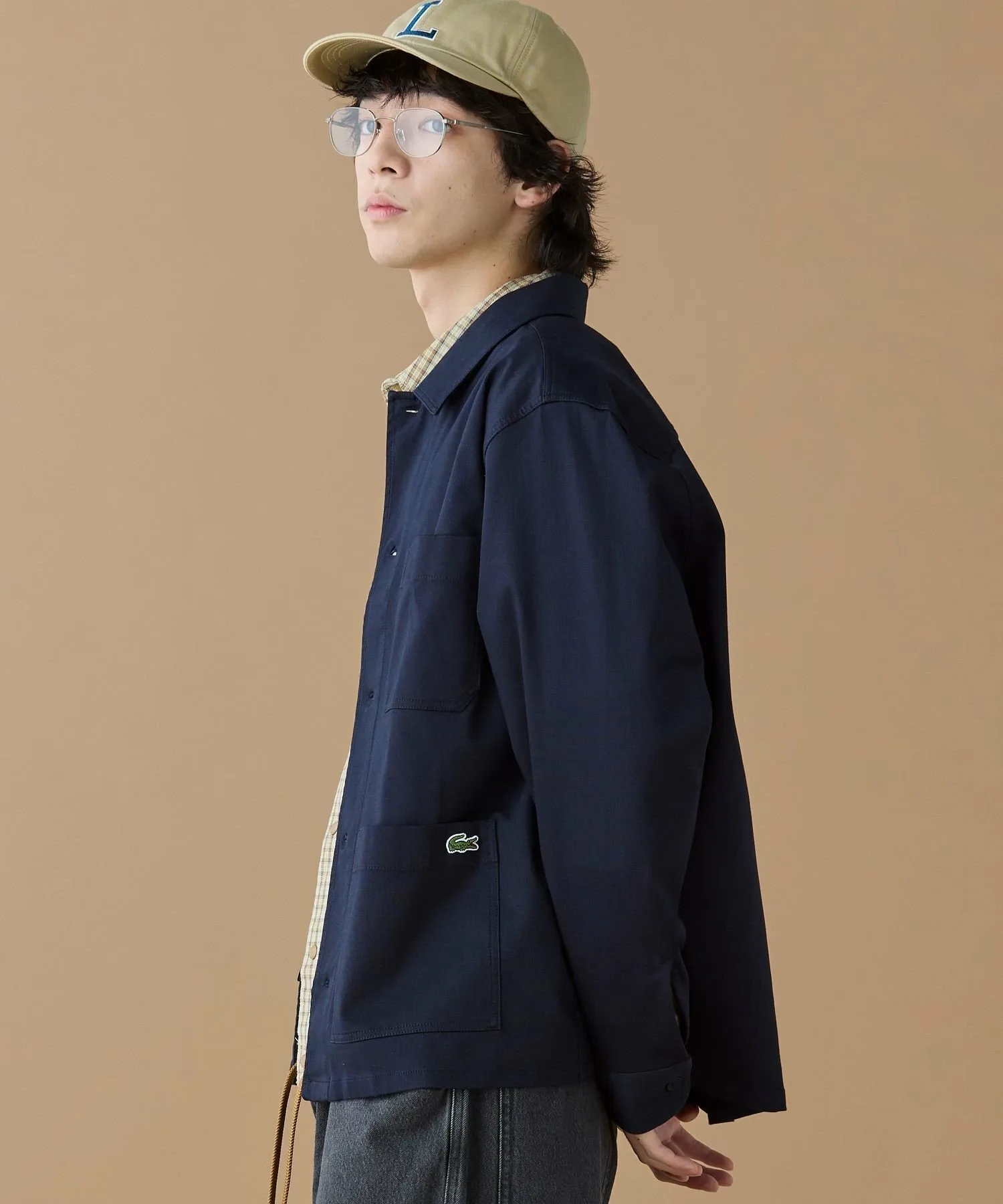 Вельветовый комбинезон LACOSTE, Dark Navy — фото 4