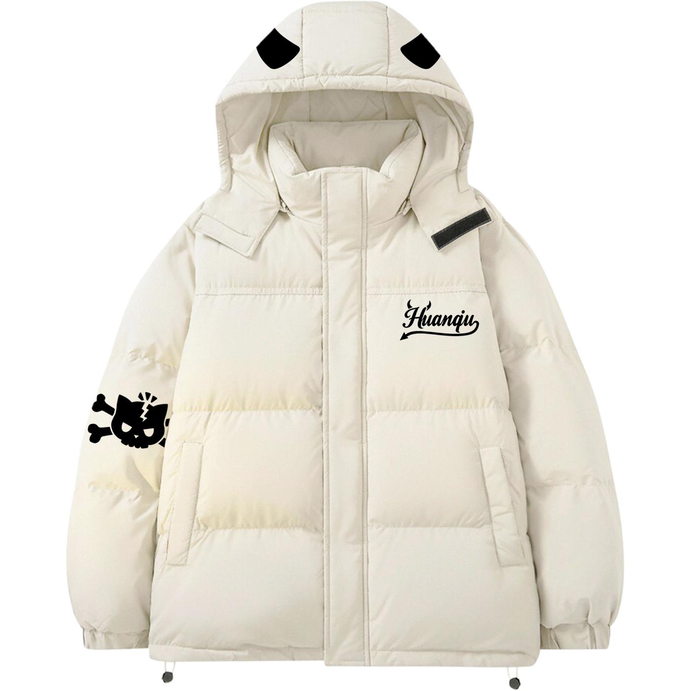 

Пуховик Unisex с капюшоном утепленный Puffer Jacket HUANQIU, бежевый оранжевый