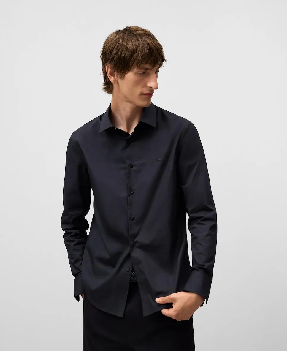 

Мужская рубашка с длинным рукавом, приталенная Adolfo Dominguez, черный