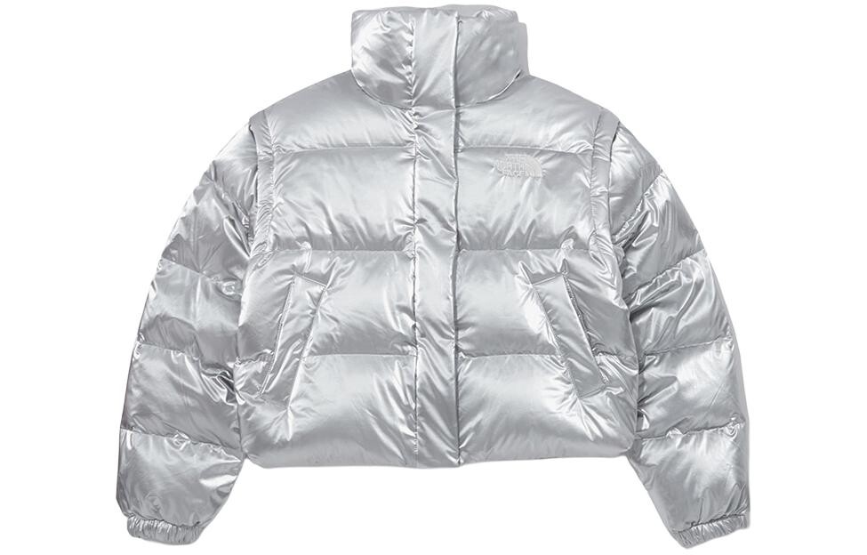 

Пуховик женский серебристый The North Face