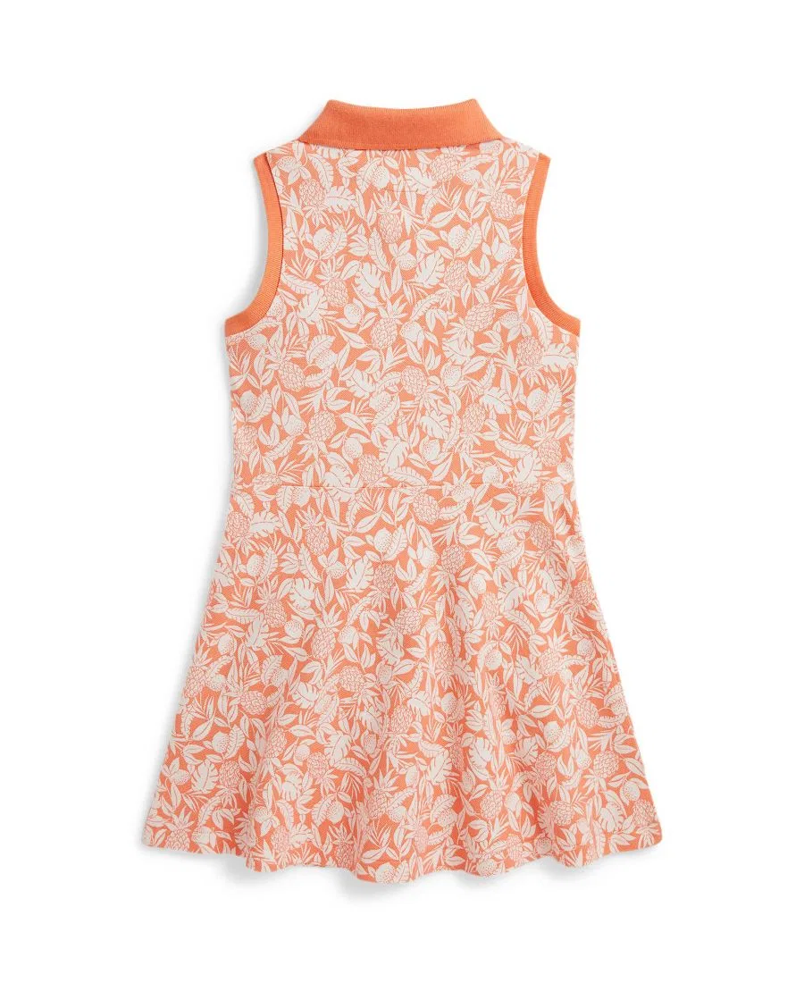 Детское платье-поло с сетчатым узором в виде ананаса, размеры 2T-6X Polo Ralph Lauren, оранжевый — фото 2