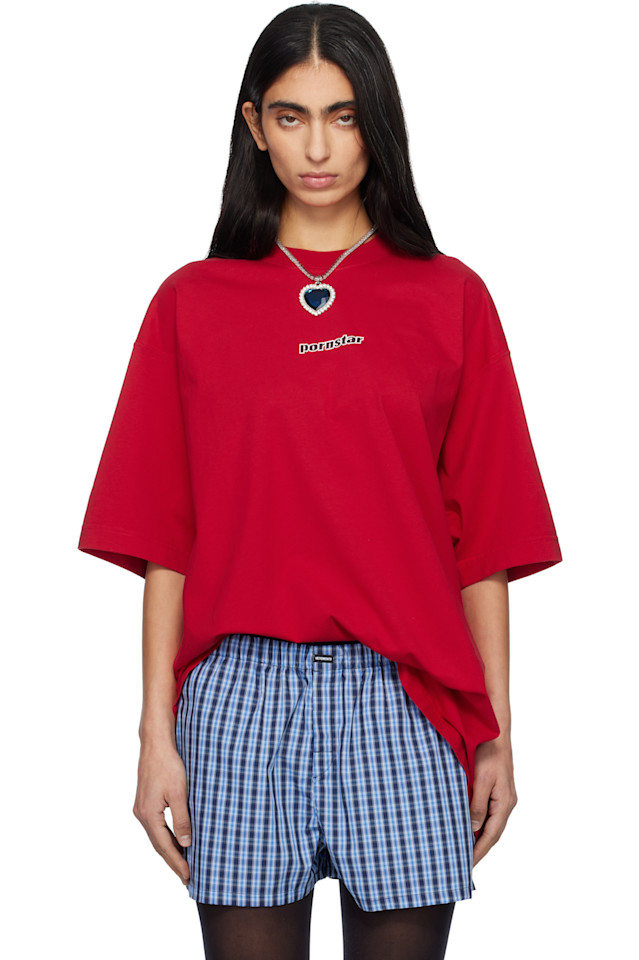 

Футболка «Порнозвезда» Vetements, красный