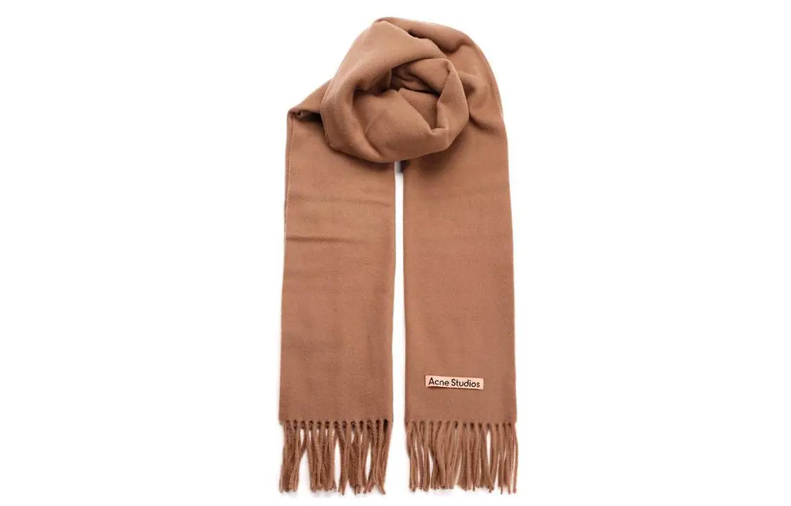 

Acne Studios Вязаный шарф женский коричневый, Brown
