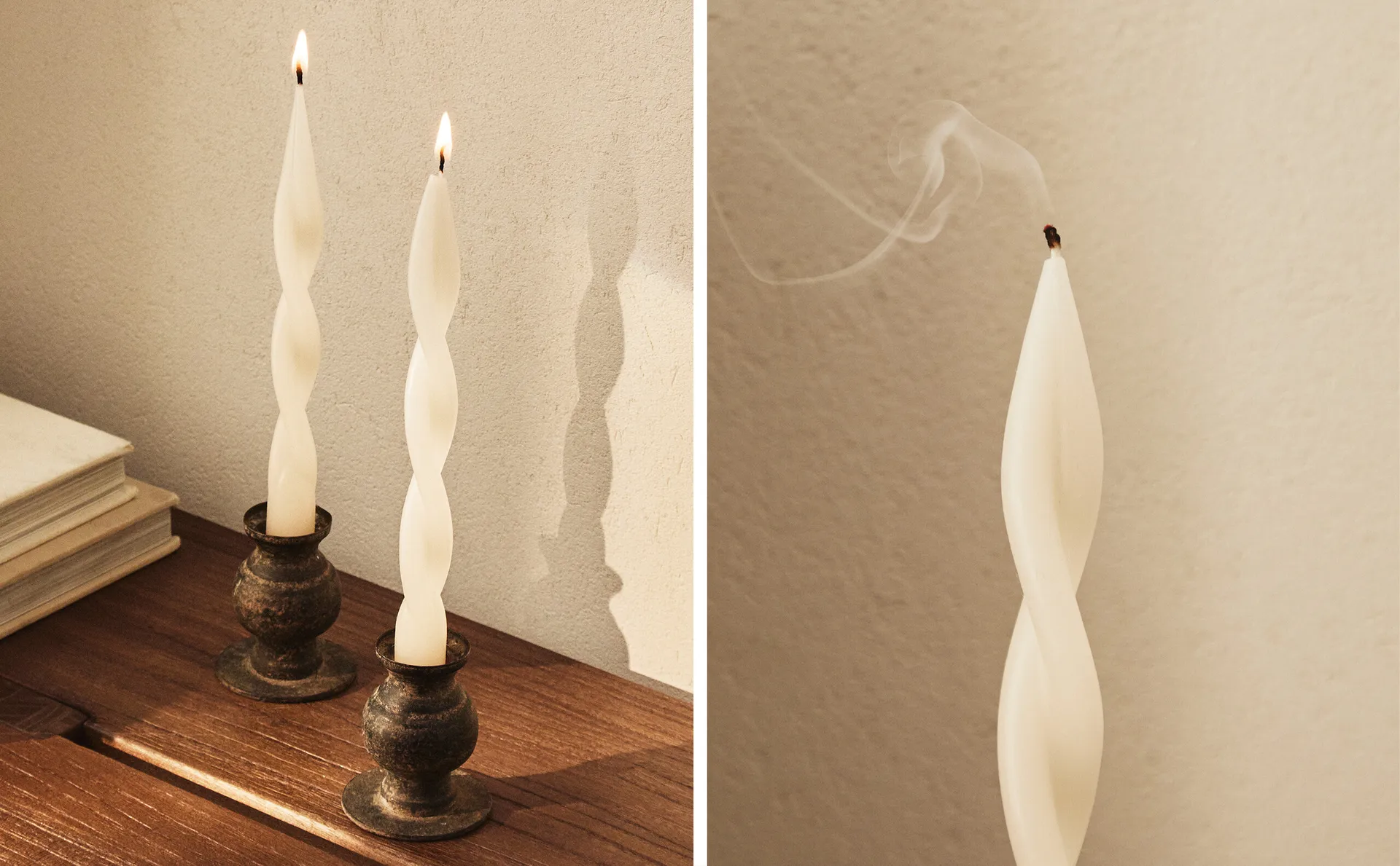 

Декоративная спиральная упаковка свечей (3 шт.) Zara Home, экрю