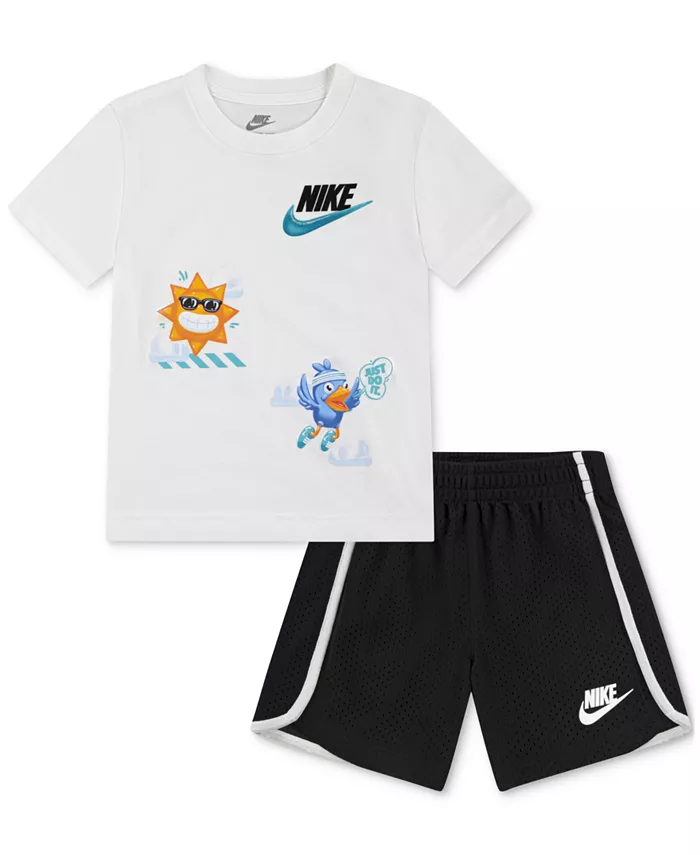 

Детский комплект из футболки и шорт Just Believe, 2 предмета Nike, черный