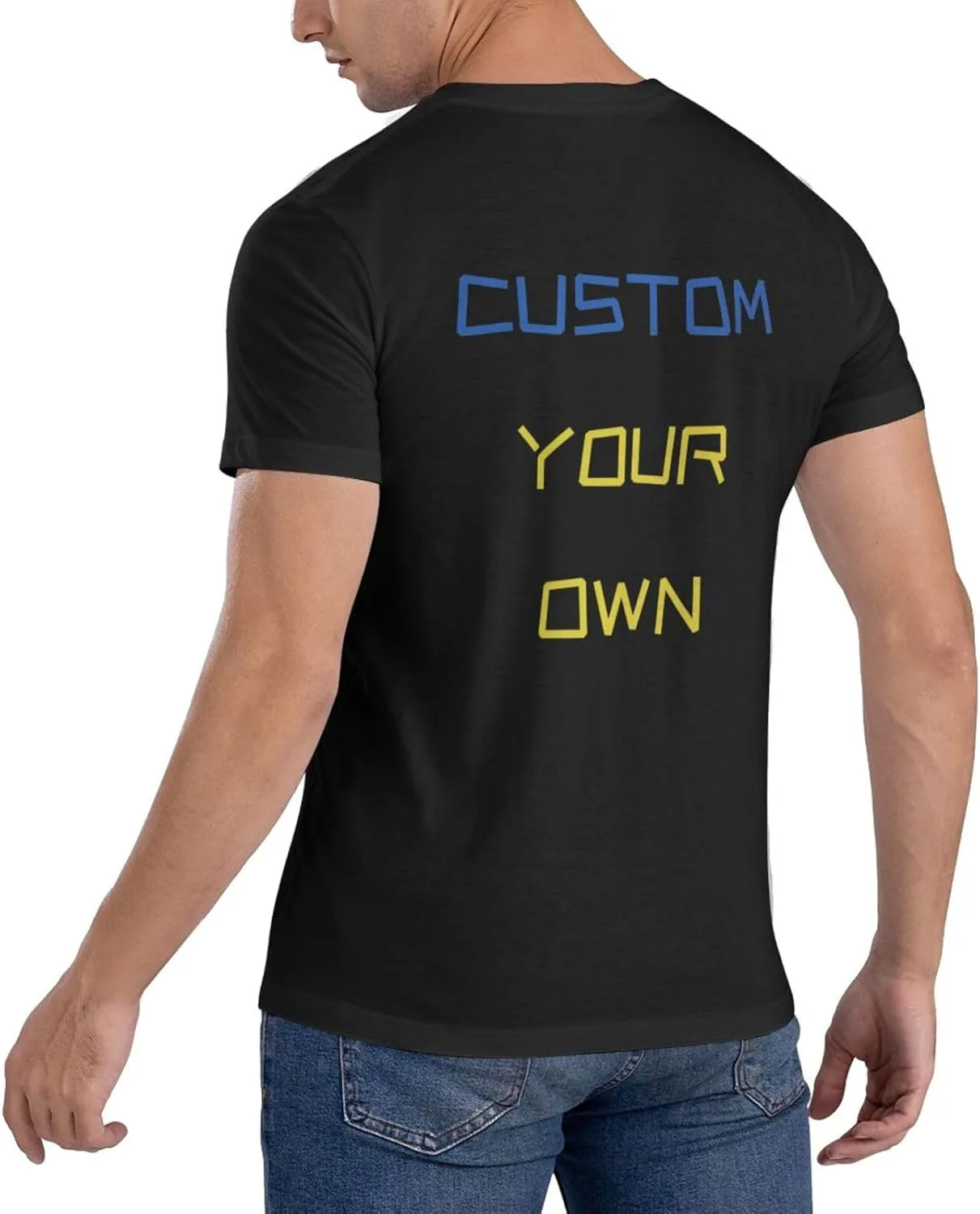 Футболка Customized с принтом спереди и сзади, Cotton, с фото и текстом — фото 2