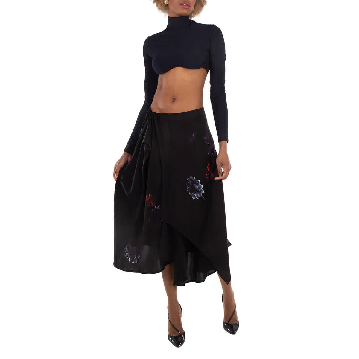 

Юбка Yohji Yamamoto Drape & Gather Detail из шелка Yohji Yamamoto, черный