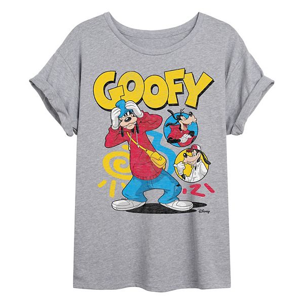 

Футболка oversized Juniors' 's goofy 90s bootleg Disney, Heather Gray