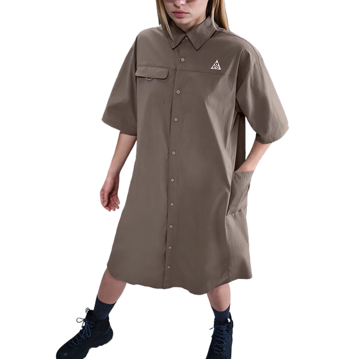 Платье с коротким рукавом Nike Orb Weaver Mink Brown