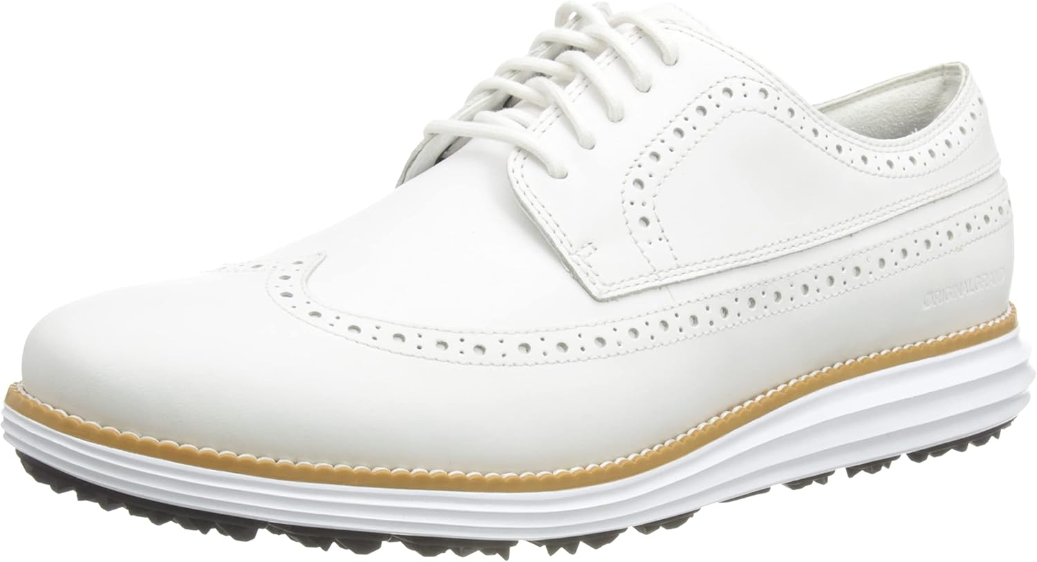 

Мужские оксфорды Cole Haan Original Grand Wingtip для гольфа, Optic White Natural/Optic White