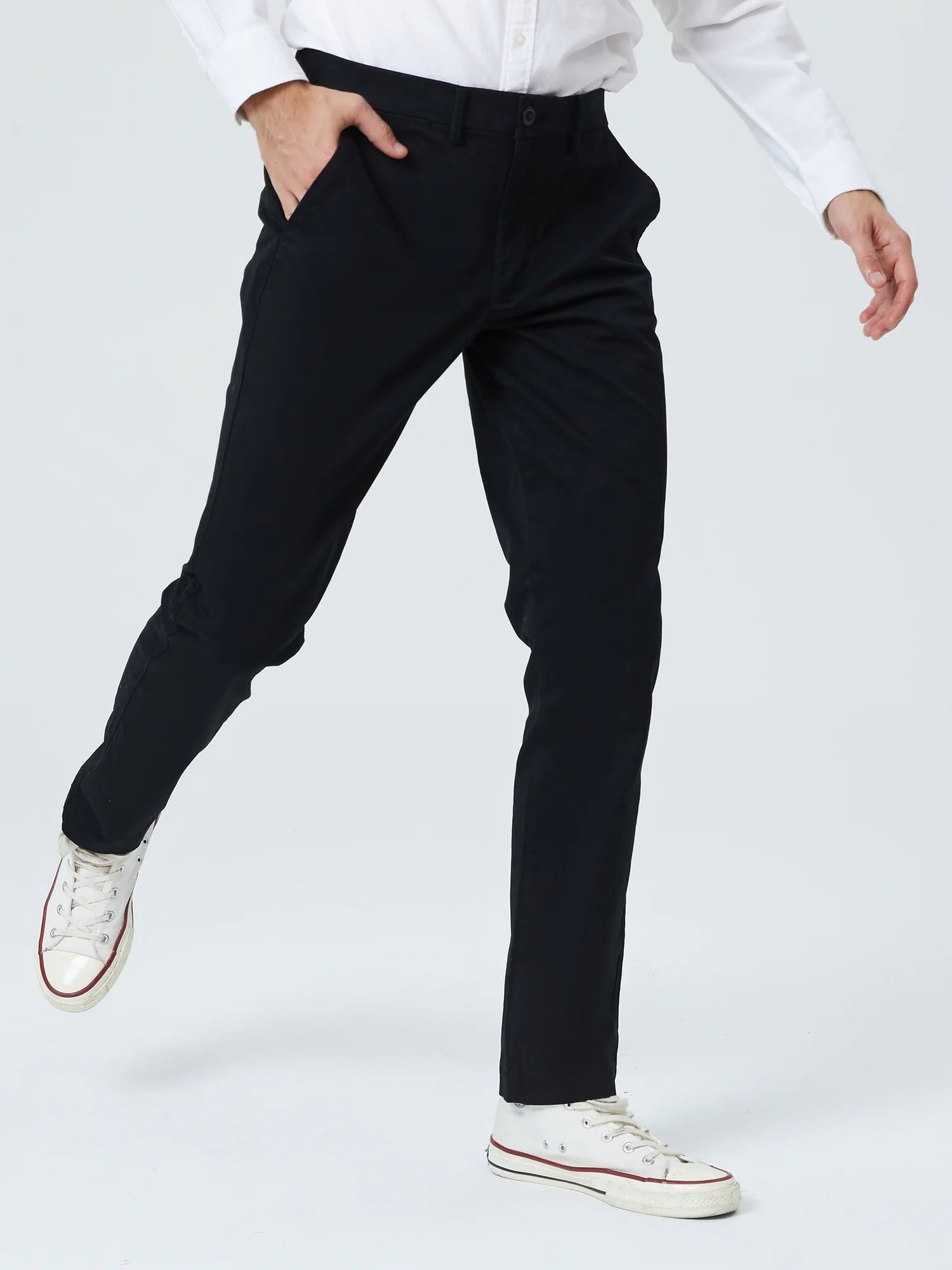 Брюки Gapflex Essential Khaki Slim Fit Gap, TRUE_BLACK — фото 3